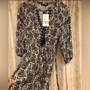 NWT Zara Linen Blend Romper size small